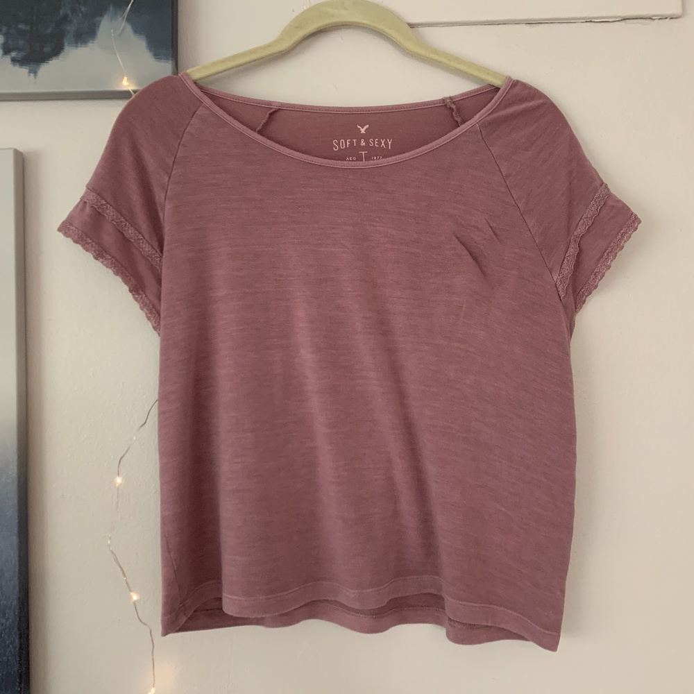 American Eagle Mauve Soft & Sexy T-Shirt
